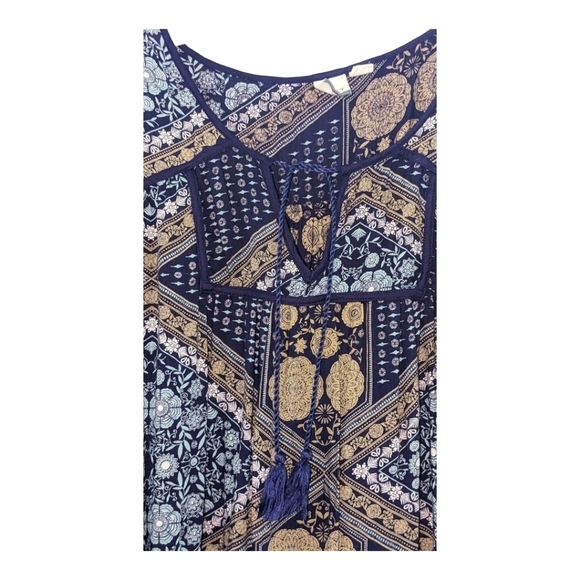 Roxy Lucky Blue bohemian mini dress, size Large, GUC - Picture 4 of 8